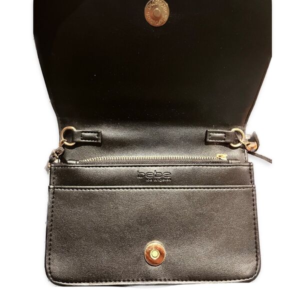 Bebe Black Chevron Quilted Crossbody Bag - Picture 3 of 4